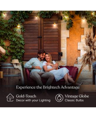 Glow Globe 28 ft Weatherproof LED Outdoor Plug-In String Lights with Brass Hardware