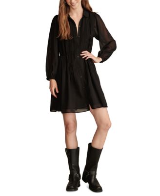 Lucky Brand - Women's Pleated Chiffon Shirtdress