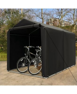 7 x 5.2FT Storage Shelter Outdoor Bike Tent with Waterproof Cover and Zipper Door-Gray