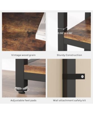 79 Inch Extra Tall Bookshelf, 7-Tier Vintage Bookcase, Industrial 10-Shelf Open Storage Shelves Display Shelves Organizer for Home Office