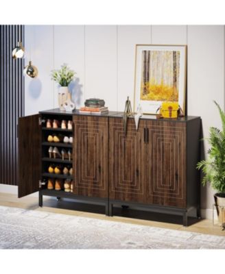 Shoe Cabinet with Doors, 20 Pairs Entryway Shoe Storage Cabinet with Shelves