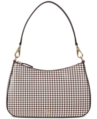 Lauren Ralph Lauren Houndstooth Leather Small Danni Bag - Macy's