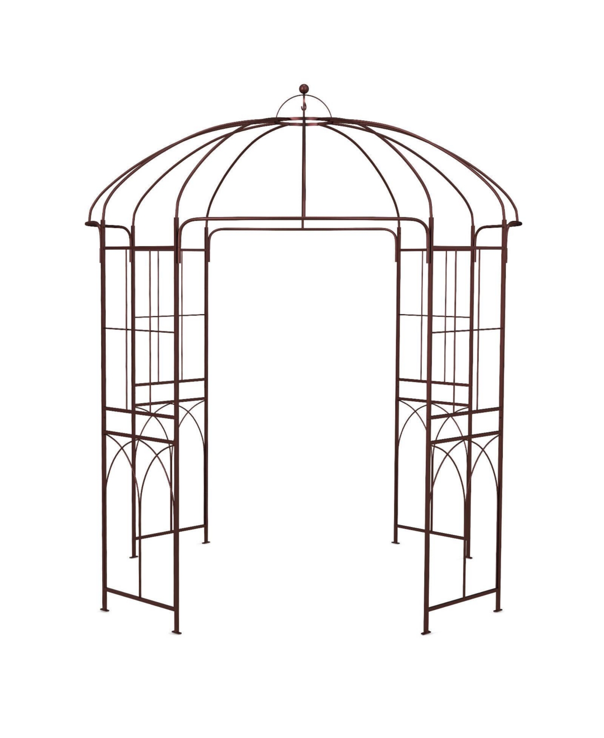 8.4 x 7 Feet Wide Birdcage Shape Garden Arbor - Brown