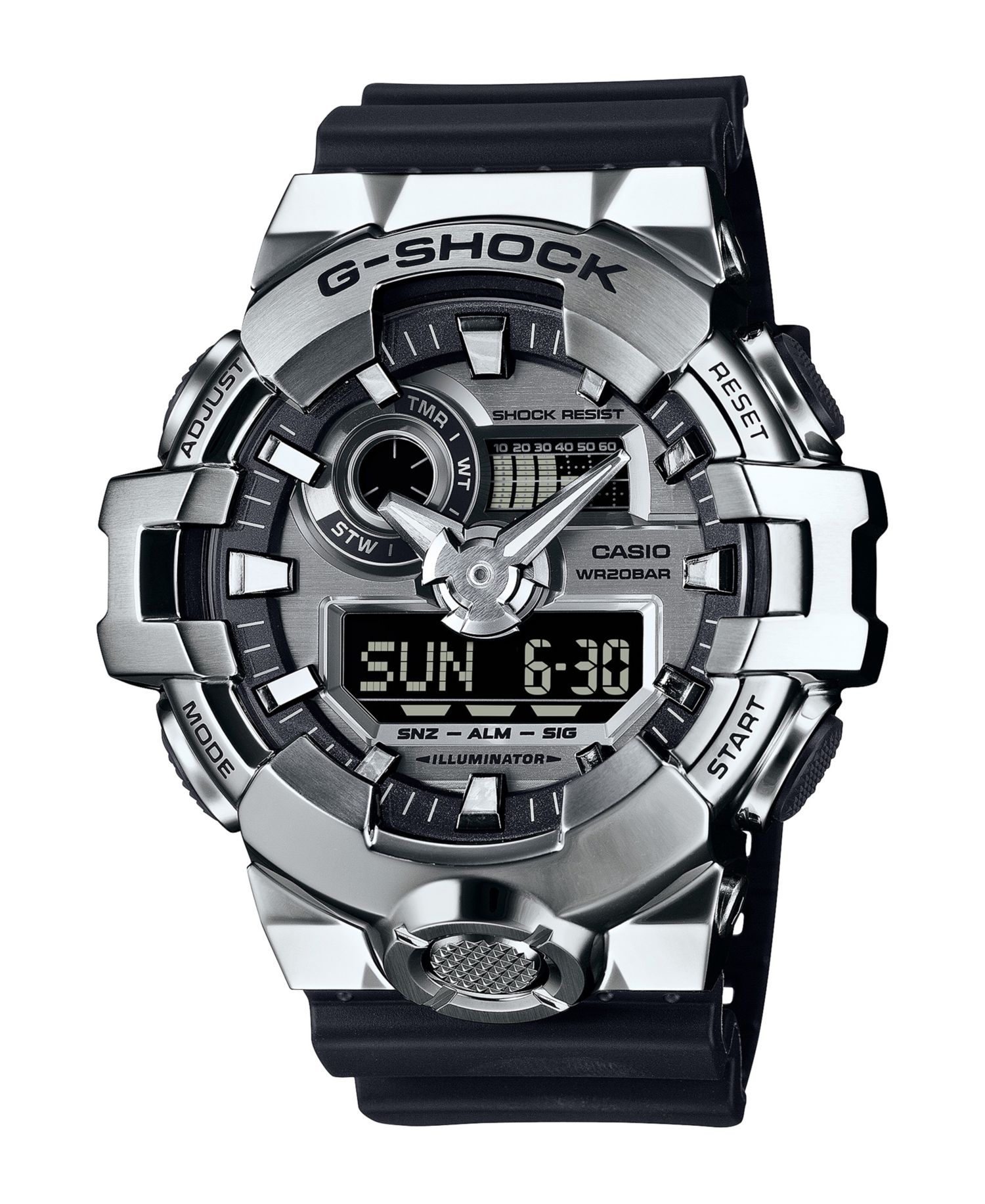 Men's Japanese Quartz Black Resin Watch, 53.4mm, GM700-1A