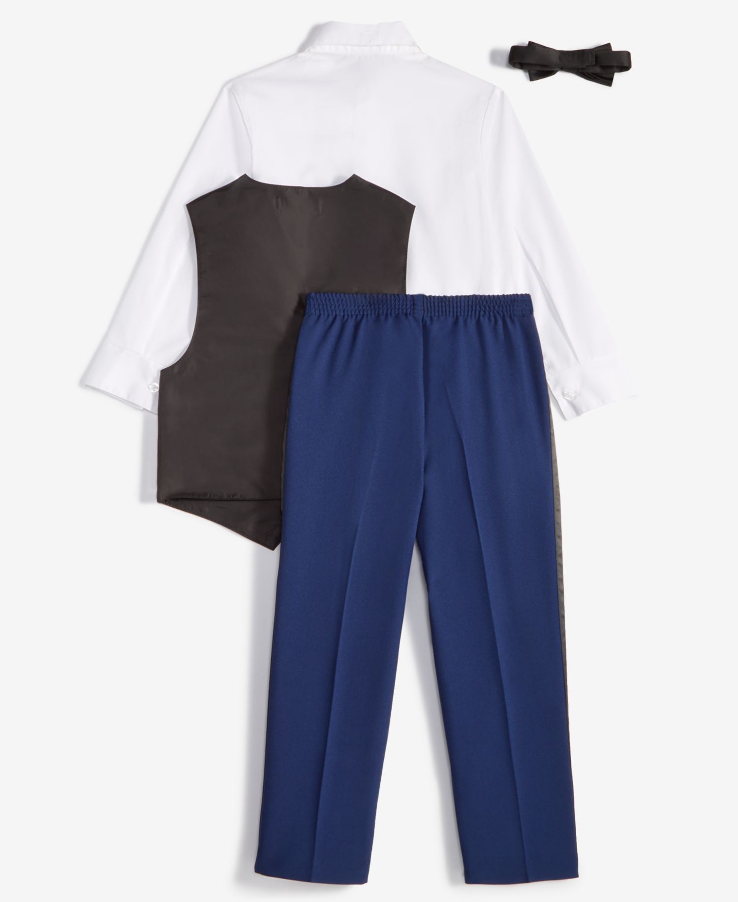 Toddler and Little Boys Tuxedo Vest 4-Piece Set