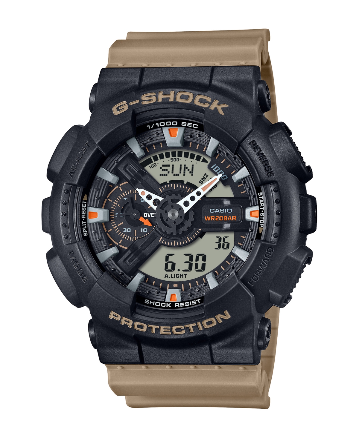G-SHOCK MEN'S JAPANESE QUARTZ BLACK RESIN WATCH, 51.2MM, GA110TU-1A5 