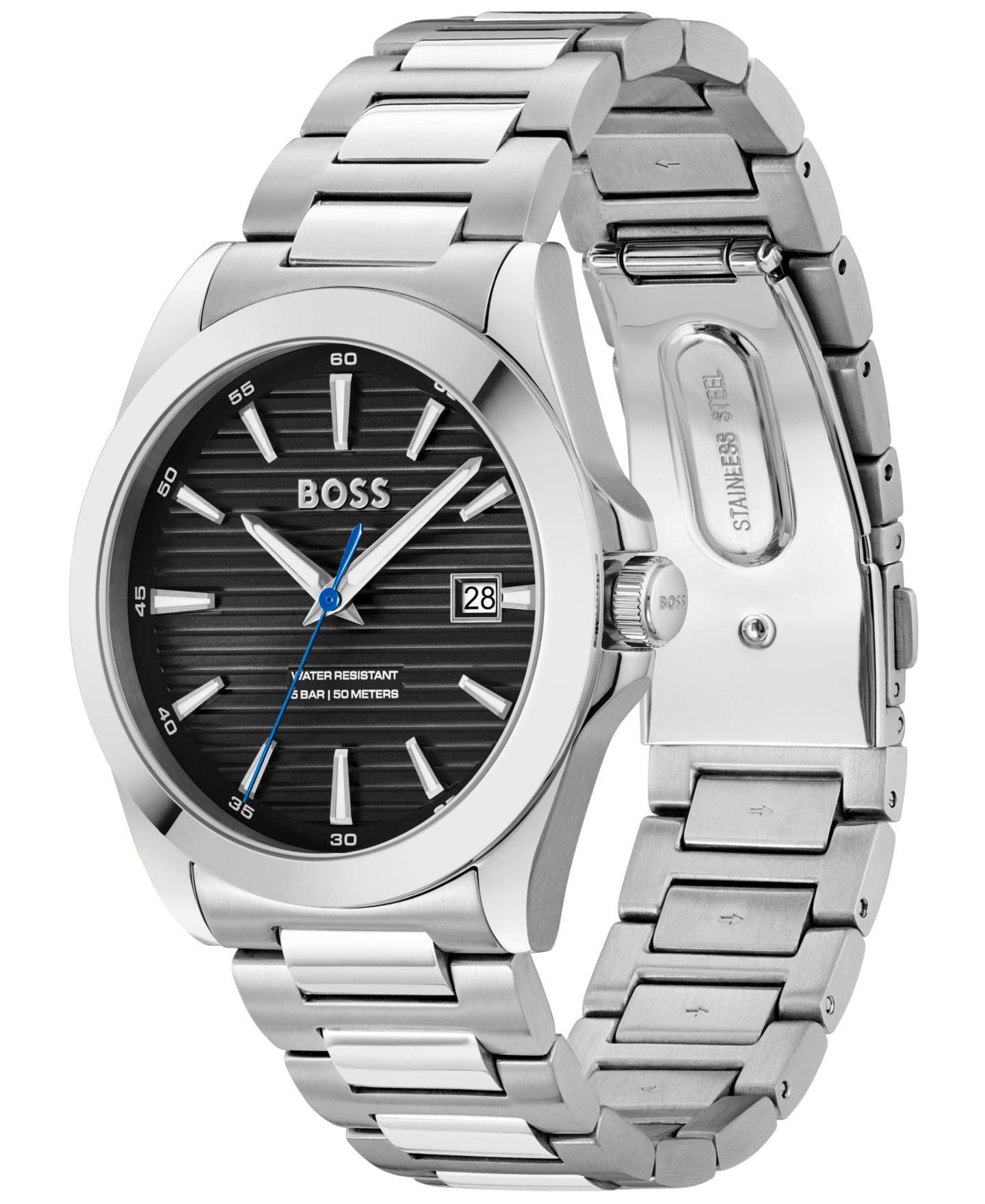 Мужские часы Hugo Boss Strike Quartz Basic Calendar из нержавеющей стали, 41 мм — фото 2