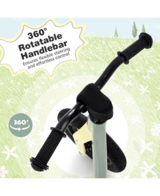 12-Inch Balance Bike with Adjustable Seat and Rotatable Handlebar for Over 36 Months Old-White