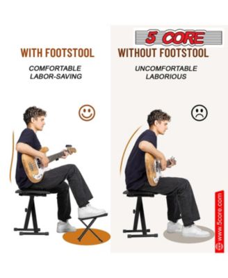 Guitar Foot Stool Height Adjustable Folding Leg Rest Portable Classical Footrest - GFS BLK