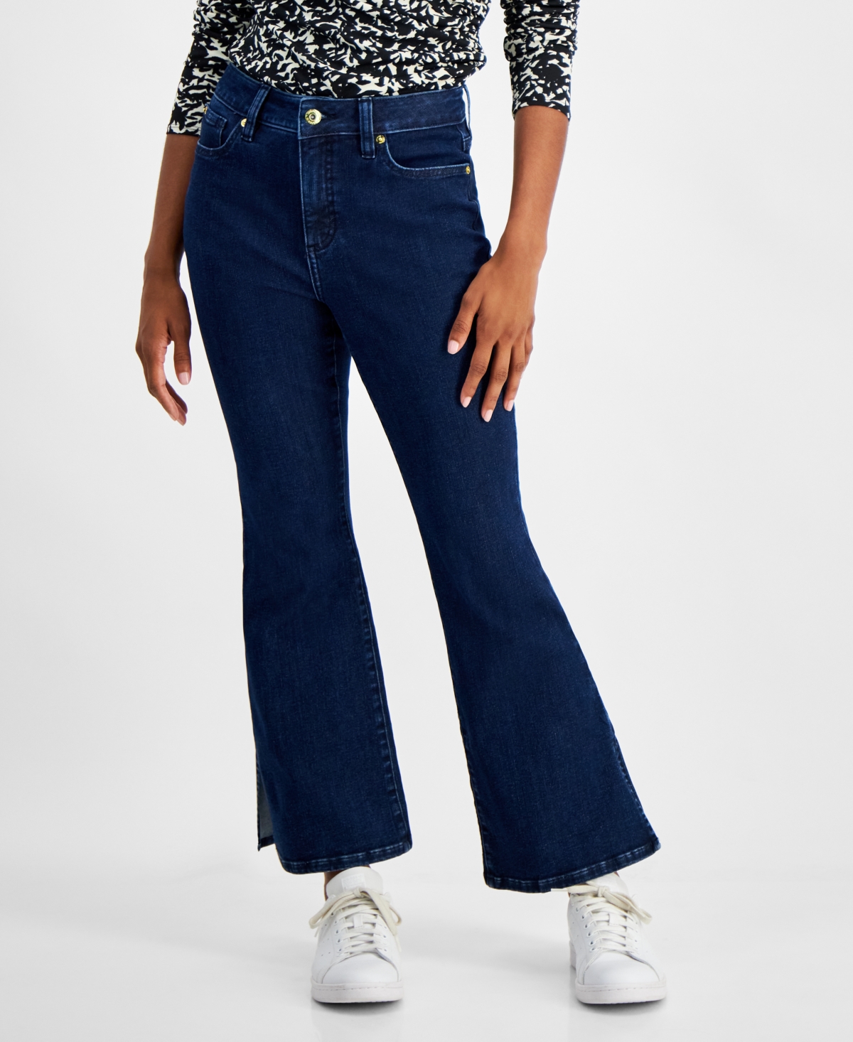 INC INTERNATIONAL CONCEPTS PETITE HIGH-RISE FLARE JEANS, CREATED FOR MACY'S 