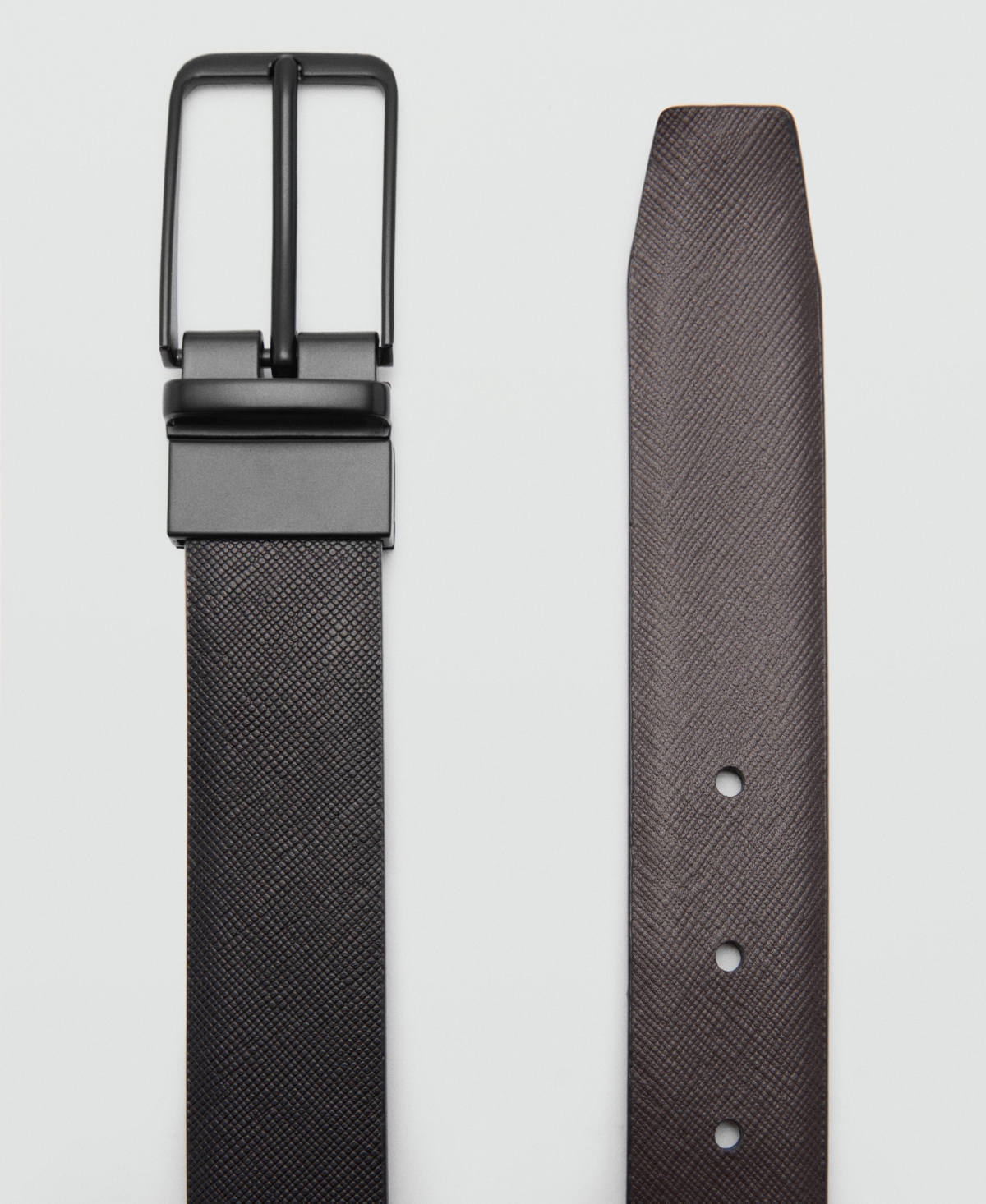Mango Men's Saffiano Leather Belt