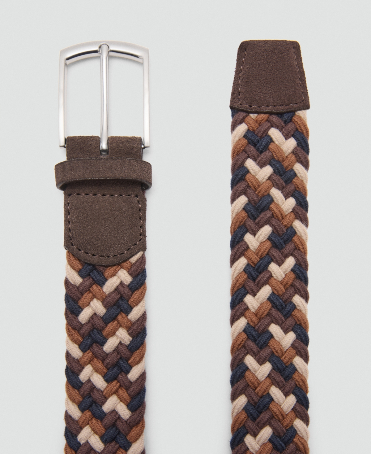 Mango Men's Braided Elastic Colored Belt
