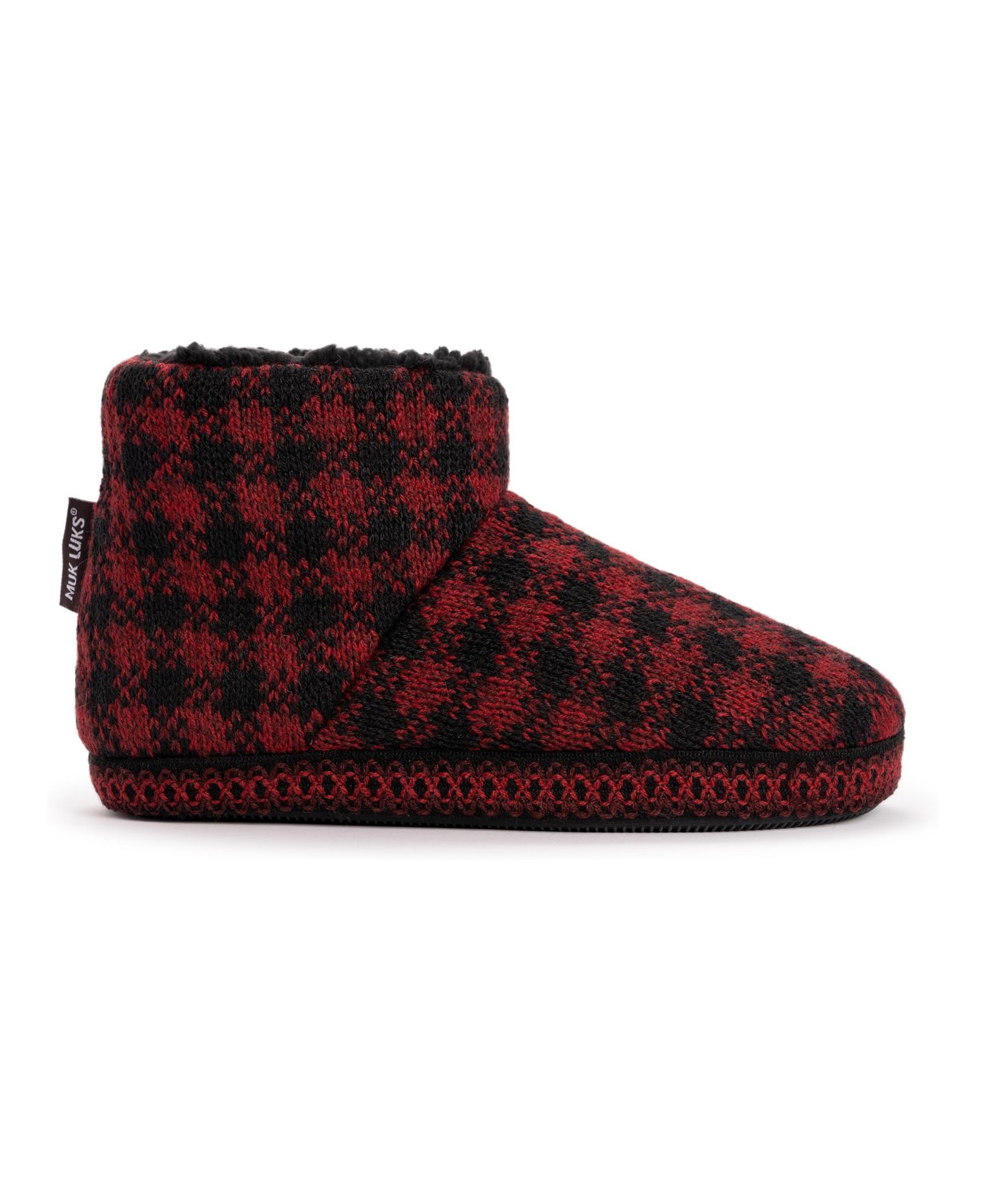 Женские тапочки MUK LUKS Favina Slipper, цвет: Красный клетчатый меланжевый — фото 3