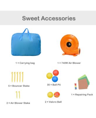 Inflatable Jungle Bounce House Kids Dual Slide Jumping Castle Bouncer