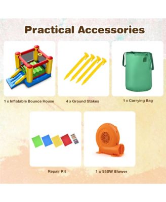 Inflatable Bouncer Kids Slide Bounce House for Indoor Outdoor with 550W Blower