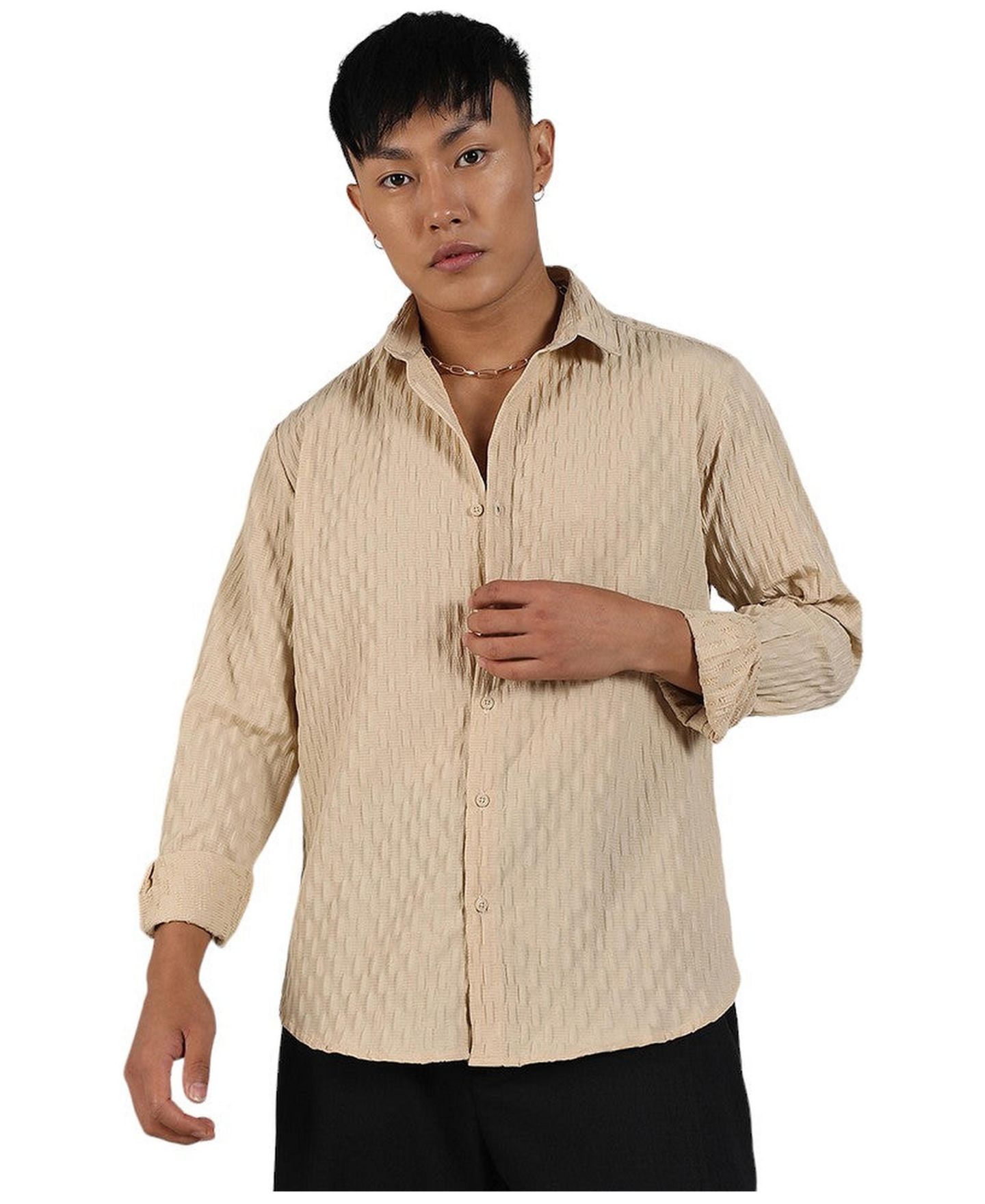 Мужская рубашка Cahoot Campus Sutra Butter Yellow Crinkled-Weave, цвет: Жёлтый — фото 1
