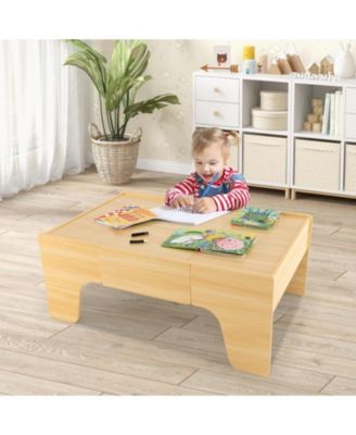 84-Piece Wooden Train Set with Reversible and Detachable Tabletop