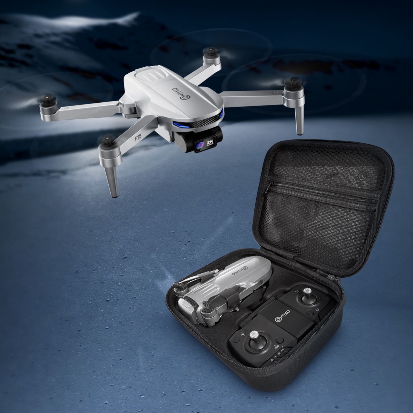 Детская игрушка Contixo F28 Foldable GPS Drone with 2K Full HD Camera, цвет: Серебряный — фото 5