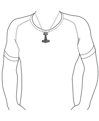 Protection Amulet Ancient Celtic Knot Viking Norse Thors Hammer Pendant Necklace Oxidized Stainless Steel With Bead Chain