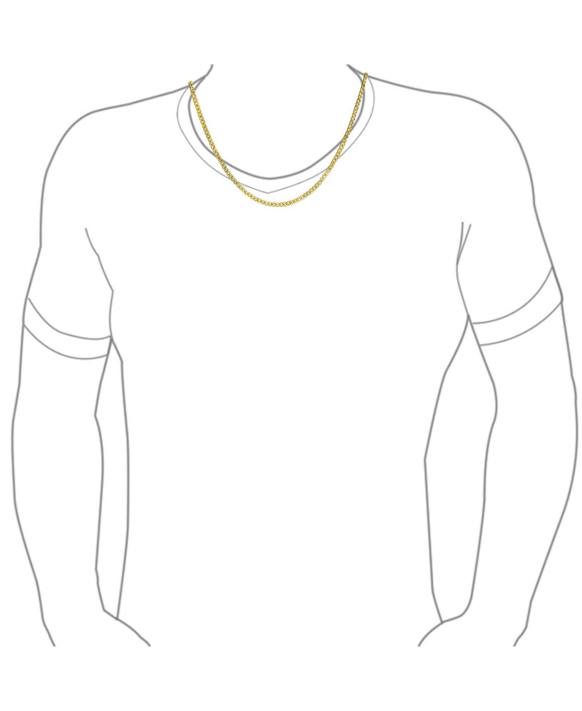 Bling Jewelry Heavy Duty Curb Chain Necklace Gold Tone Stainless Steel 4MM - Gold-tone