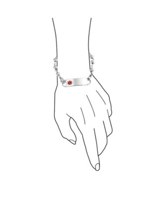 Identification Medical ID Bracelet Blank Ball Bead Link Chain Stainless Steel