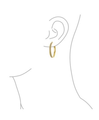 Round Channel Set CZ Large Hoop Earrings Stardust Brush Matte Finish Channel Set CZ Gold Plated Stainless Steel 2 In Diameter