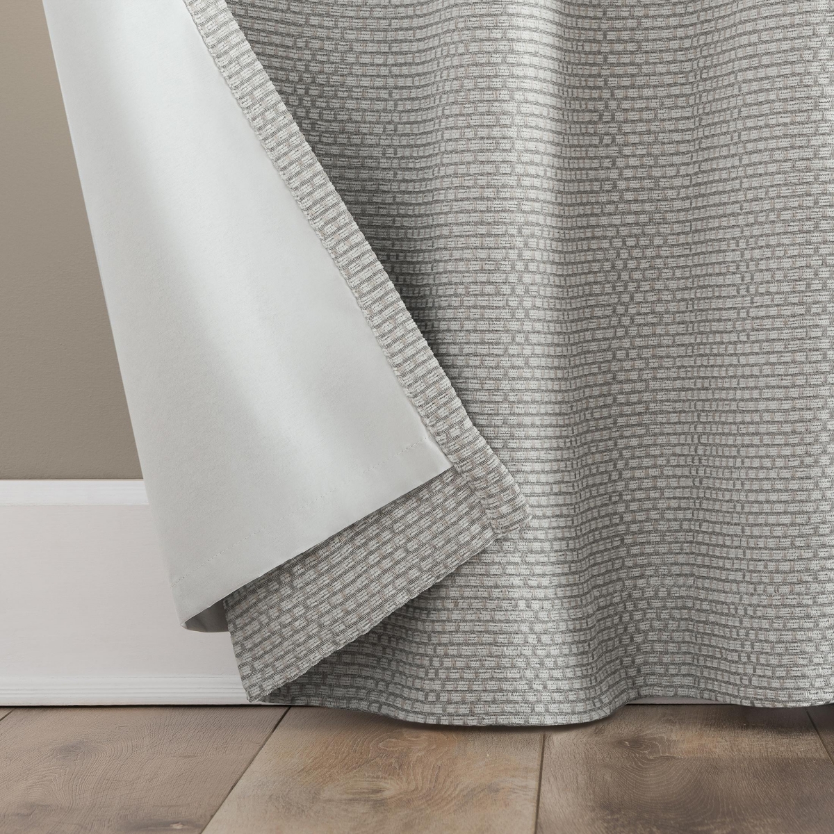 Scott Living Rafaela Woven Pattern Chenille 100% Blackout Grommet Curtain Panel, 50