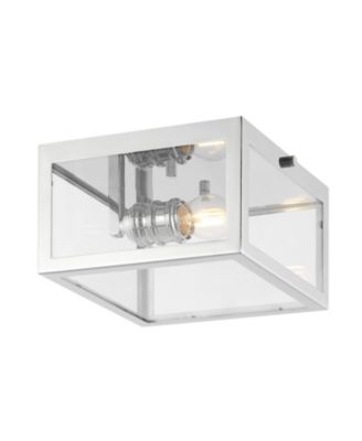 Eleanor 8" 1-Light Farmhouse Industrial Square Iron/Glass Case LED Flush Mount