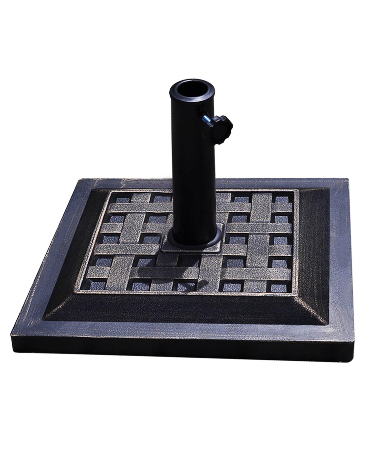17.5 Inch Heavy Duty Square Umbrella Base Stand of 30 lbs for Outdoor - Black