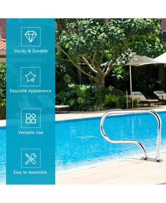 Stainless Steel Swimming Pool Hand Rail with Base Plate