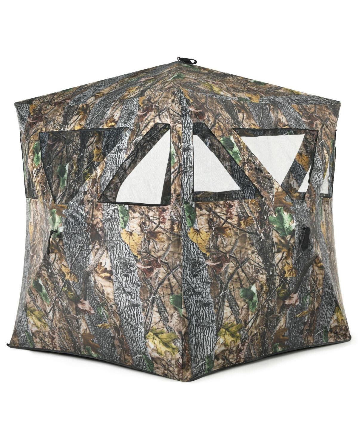 3 Person Portable Pop-Up Ground Hunting Blind with Tie-downs - Brown