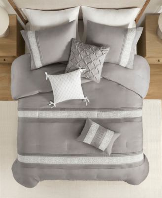 Lacey Lace Trim Microfiber 7-Pc. Comforter Set, Queen