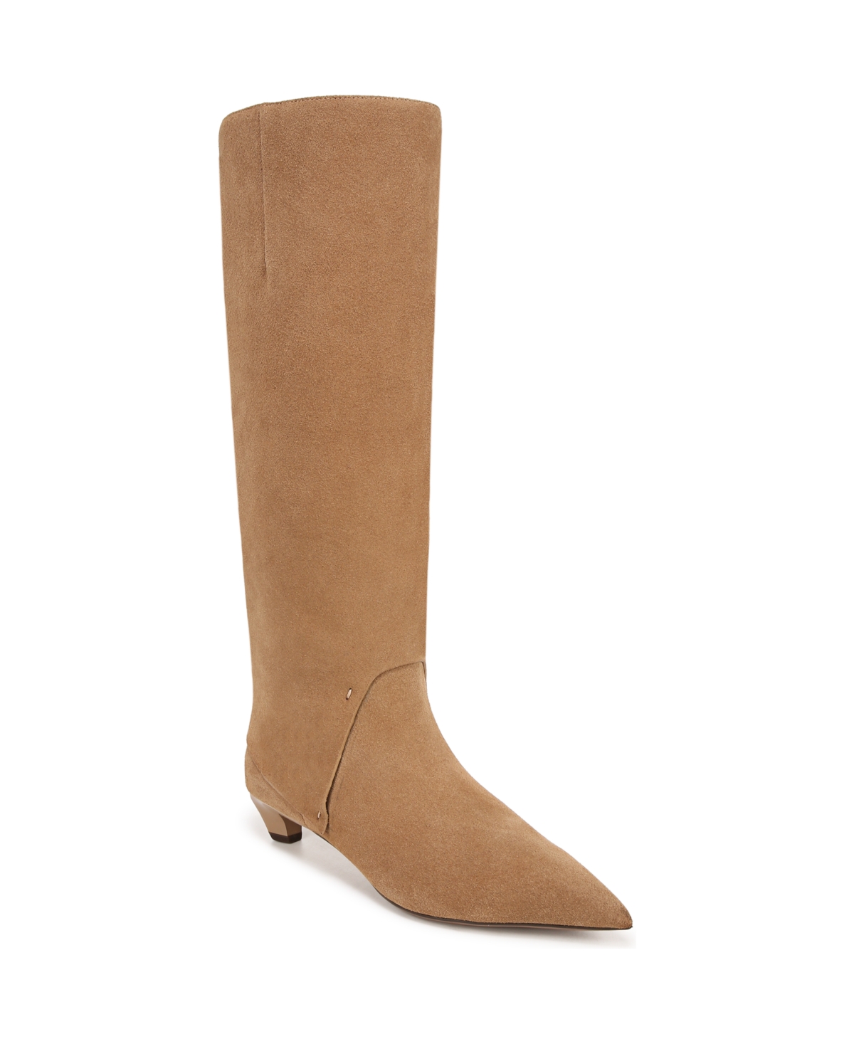 Women's Martin Kitten Heel Pointed Toe Knee High Dress Boots - Tuscan Taupe Suede