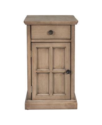  Classic Vintage End Table with USB Ports and Drawer