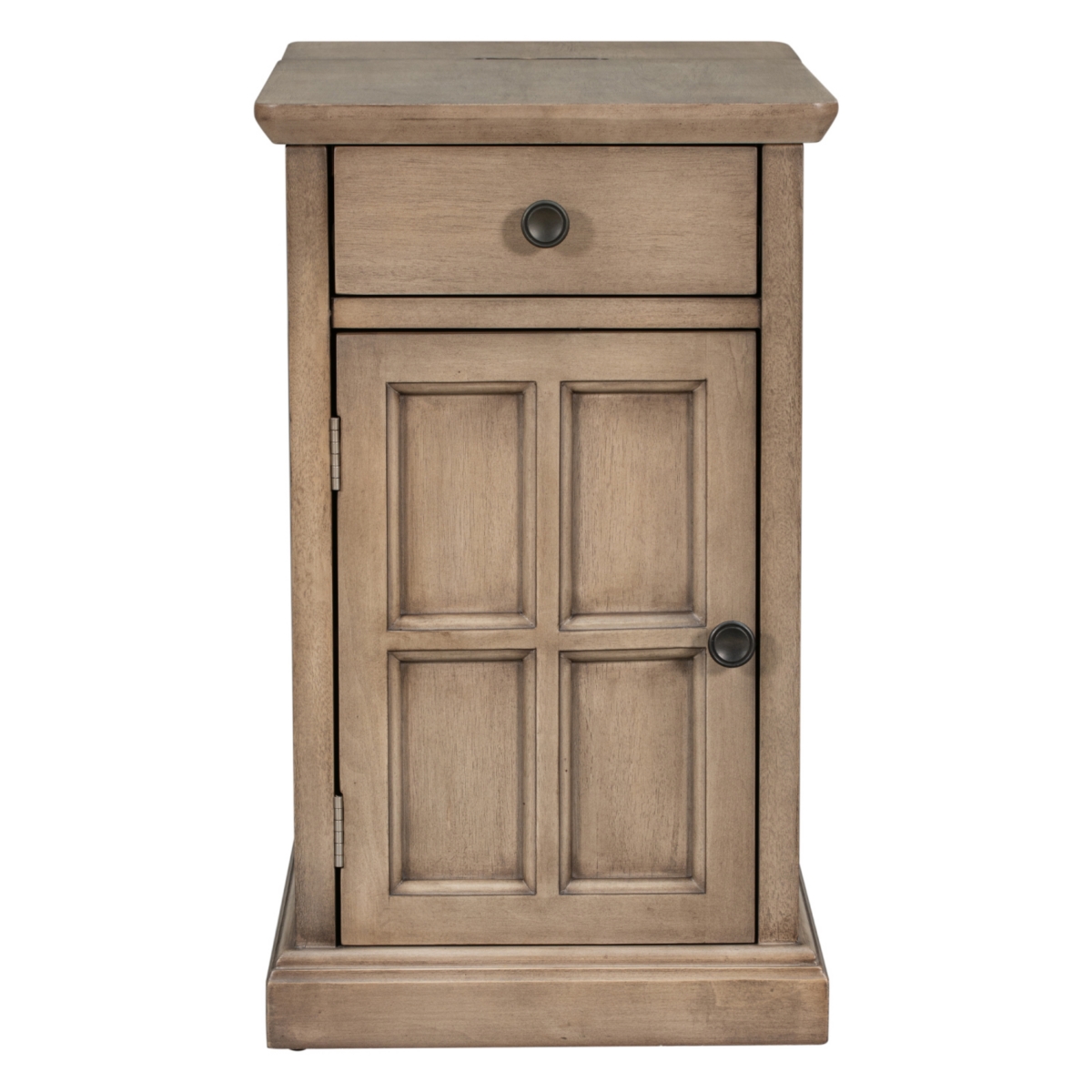 Simplie Fun Classic Vintage End Table with Usb Ports and Drawer