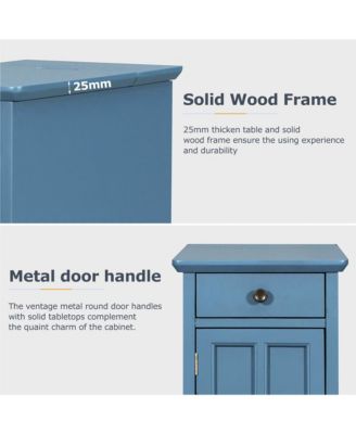  Classic Vintage End Table with USB Ports and Drawer