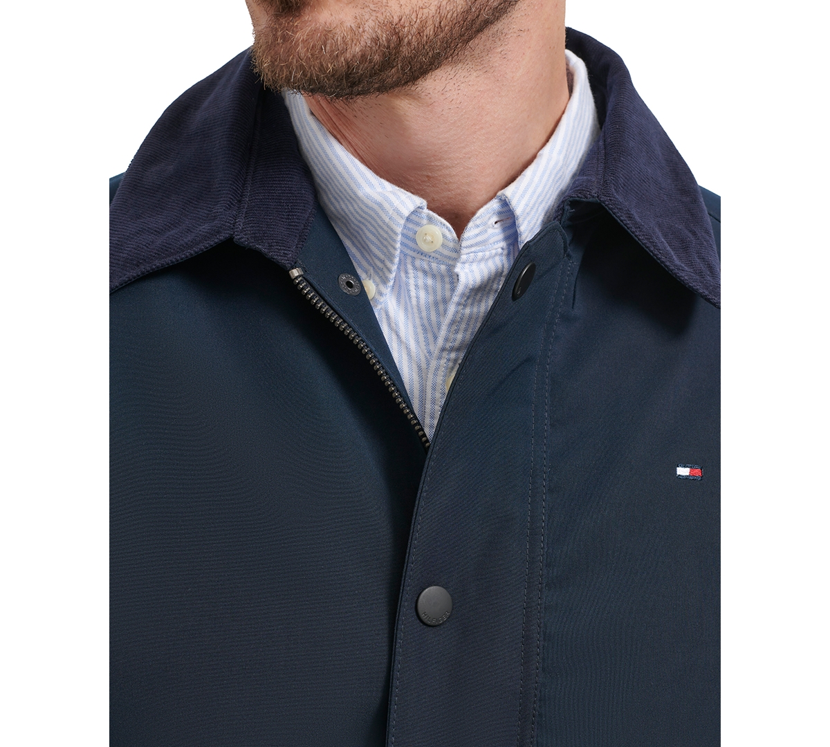 Tommy Hilfiger Men's Barn Corduroy-Collar Long-Sleeve Jacket