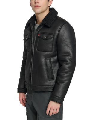 Men's Faux-Shearling Full-Zip Trucker Jacket