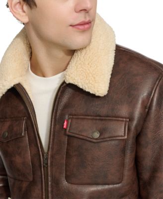 Men's Faux-Shearling Full-Zip Trucker Jacket