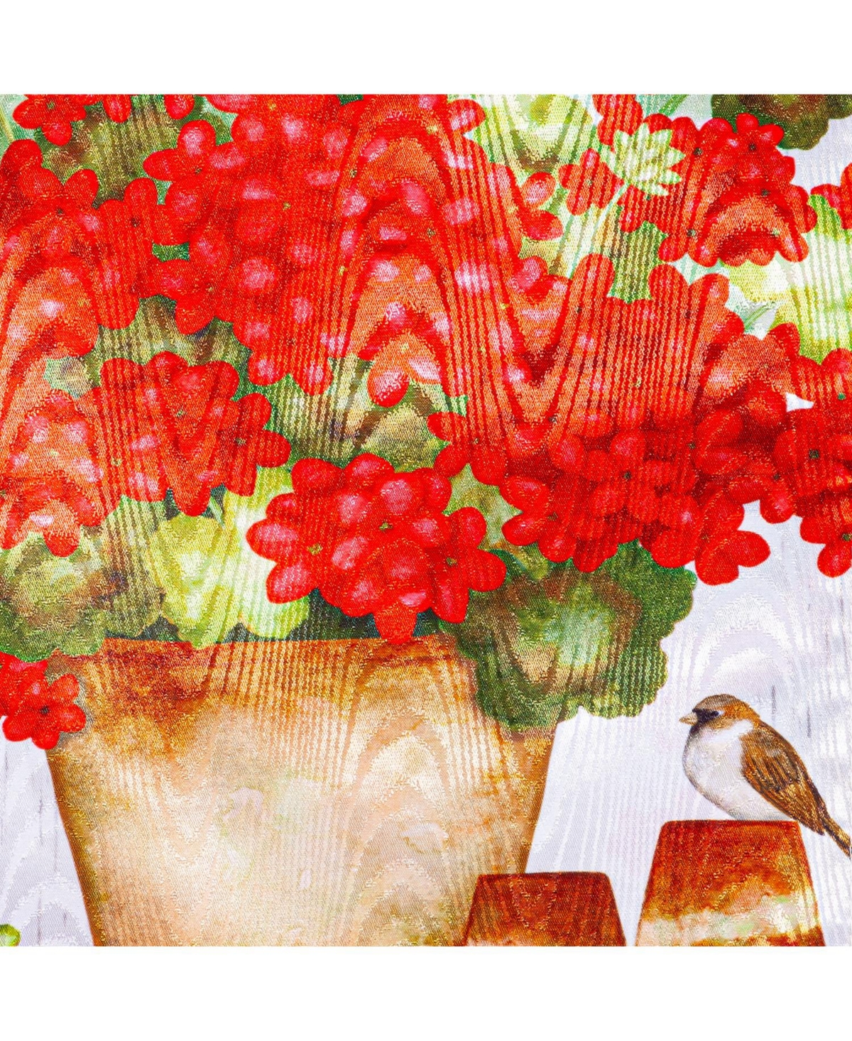 EvergreenGeraniums Moire House Flag - Red