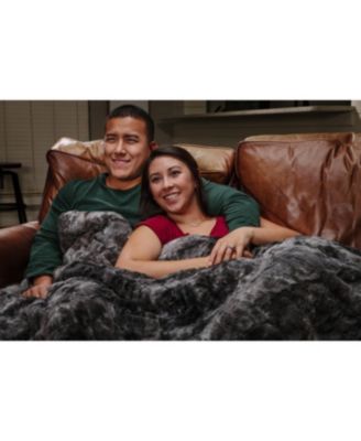 Premium Wolf Faux Fur Soft, Fuzzy Sherpa & Minky Throw Blanket, Full/Queen Size