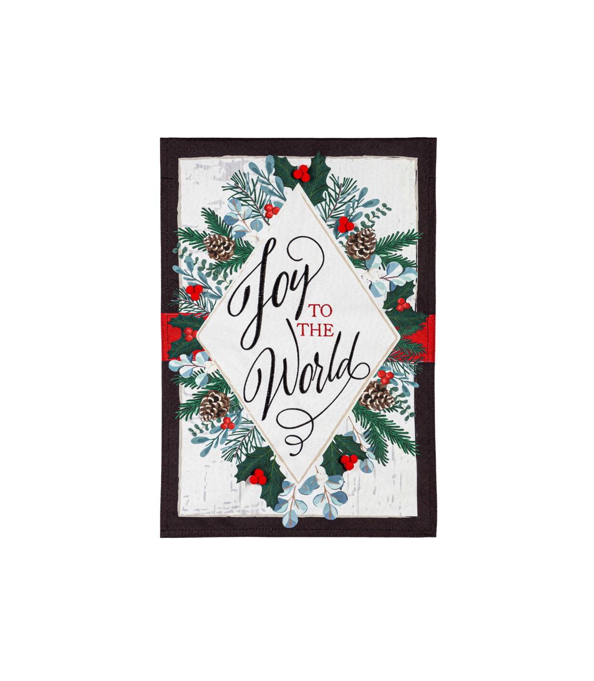 Garden Flag Joy to the World Linen Double Sided Indoor Outdoor Decor 18" x 12.5" - Multicolored