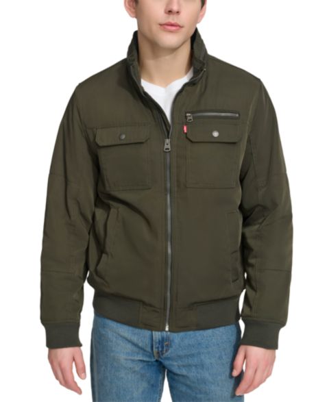 Мужская куртка Levi's Twill Stand-Collar, цвет: Армейский зелёный