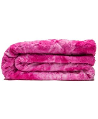 Premium Throw Blanket & Pillow Cover - Long Faux Fur Fuzzy Sherpa Throw (50" x 65”) & 2 Pillow Covers (18" x 18”) - 3-Piece Set, Pink