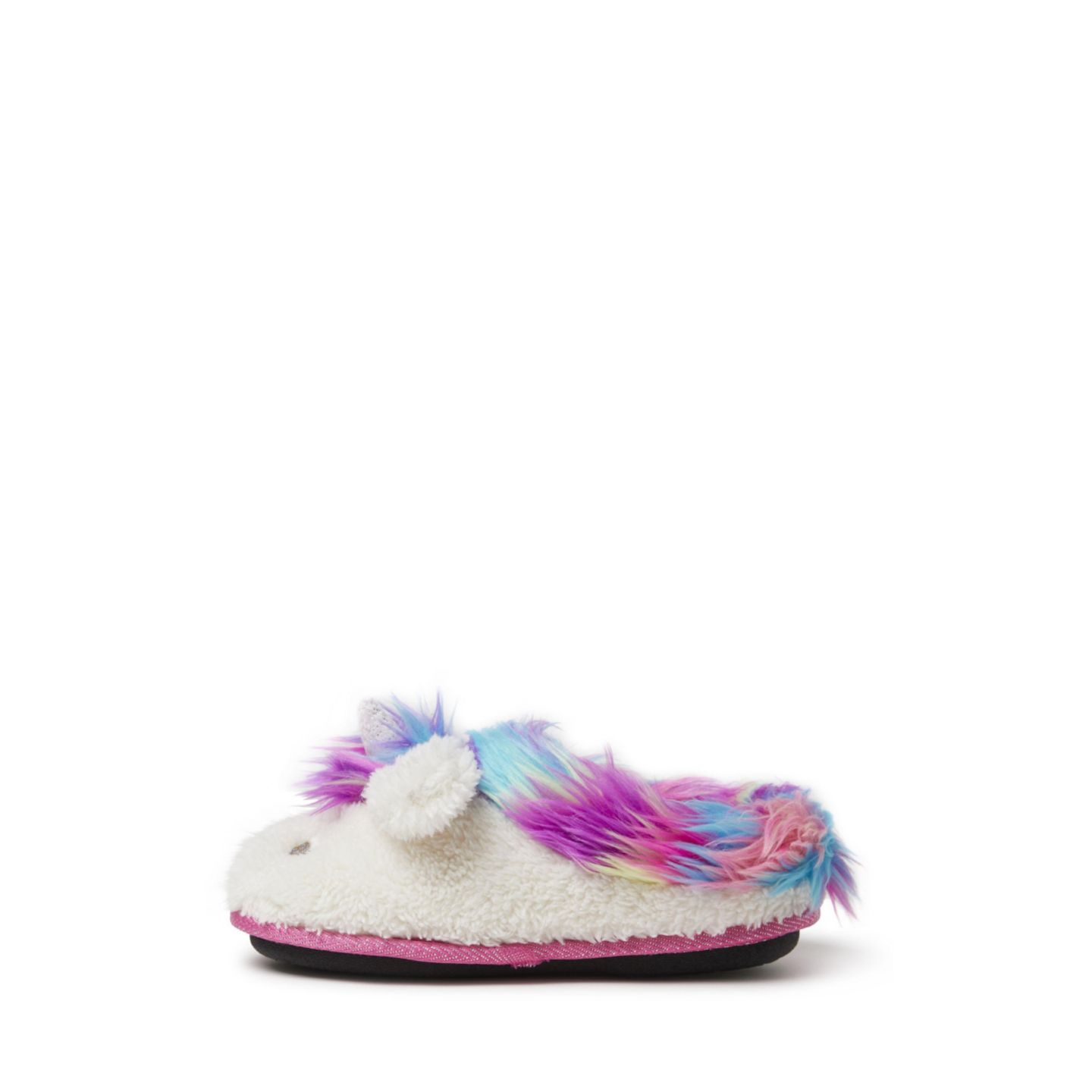 Детские тапочки Dearfoams Girls Peyton Novelty Unicorn Fuzzy Slipper, цвет: Розовый — фото 3