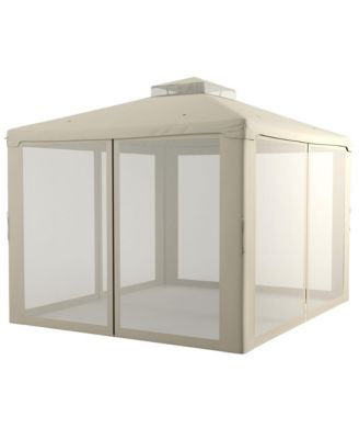 9.6' x 11.6' Patio Gazebo: Garden Canopy Shelter with Netting