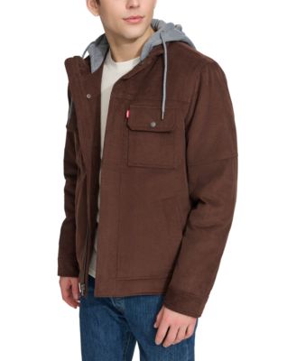 Men's Hooded Corduroy Zip Jacket