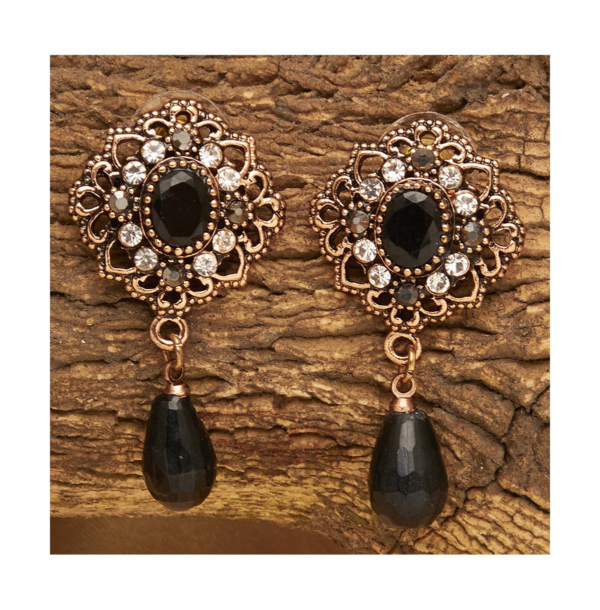 Sohi Women's Stone Drop Earrings