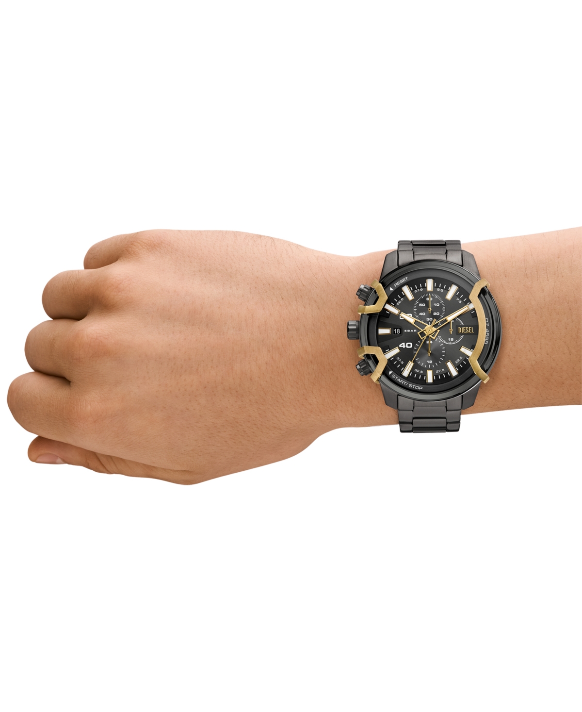 Diesel Men's Griffed Quartz Chronograph Gunmetal Stainless Steel 48mm In Gunmetal