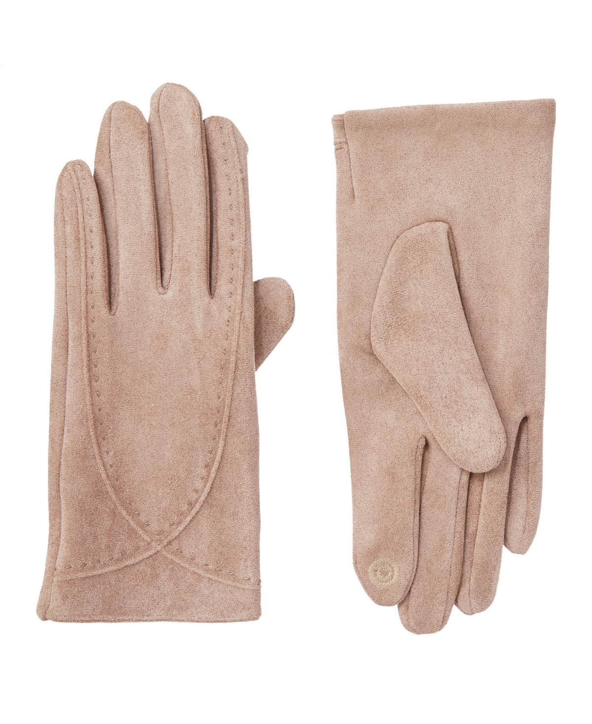Isotoner Women's Genuine Suede Touchscreen Gloves with Gathered Wrist